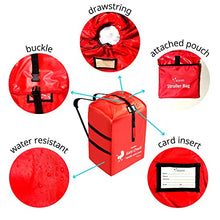 Load image into Gallery viewer, Soyuss Stroller Travel Bag for Airplane - Gate Check Standard, Double, Umbrella Stroller Bag for Baby Travel Accessories - Durable Cover with Easy Carrying Backpack Straps & Handle - Extra Large, Red