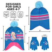 Load image into Gallery viewer, Disney Little Winter Hat, Kids Gloves or Toddlers Mittens, Frozen Elsa and Anna Baby Beanie for Boy Girl Ages, Blue/Pink, Age 4-7