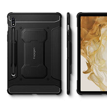 Load image into Gallery viewer, Spigen Rugged Armor Pro Designed for Galaxy Tab S8 Case (2022) / Galaxy Tab S7 Case (2020) with S Pen Holder - Black