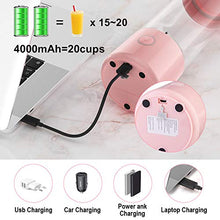 Load image into Gallery viewer, Solucky Portable Personal Blender,Fast Mixer for Smoothie, Fruit Juicer, DIY Milk Shakes, 400ml, Six 3D Blades for Great Mixing(Pink)