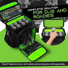Load image into Gallery viewer, GearIT Microphone Carrying Bag for 8 Microphones, Adjustable Foam Case Fits Wireless Microphones and Stage Mics, Zipper and Mesh Pockets, Includes Shoulder Strap