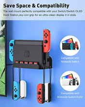 Load image into Gallery viewer, ZAONOOL Wall Mount for Nintendo Switch and Switch OLED, Wall Mount Shelf Stand Accessories with 5 Game Card Slots and 4 Joy Con Hooks, Safely Store Your Switch Console Near or Behind TV (Black)