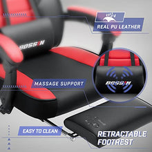 Load image into Gallery viewer, LEMBERI Video Game Chairs with footrest,Massage Gamer Chair,Big and Tall Gaming Chair 400lb Capacity,Gaming Chairs for Adults Teens,Racing Style Gaming Computer Chair with Headrest and Lumbar Support