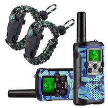 Load image into Gallery viewer, Walkie Talkies for Kids 22 Channel 2 Way Radio 3 Miles Long Range Handheld Walkie Talkies Durable Toy Best Birthday Gifts for 6 Year Old Boys and Girls fit Adventure Game Camping (Blue Camo 1)