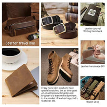 Load image into Gallery viewer, Tooling Leather Square 1.8-2.0MM Thick Genuine Top Full Grain Oil Tan Crazy Horse Cowhide Leather Sheets for Crafts Tooling Sewing Wallet Earring Hobby Workshop Crafting (Tan, 8"x12")