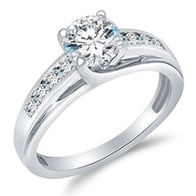 Load image into Gallery viewer, Size - 5.5 - Solid 925 Sterling Silver Solitaire Round CZ Cubic Zirconia Engagement Ring 1.5ct