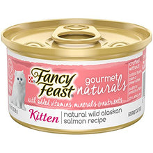 Load image into Gallery viewer, Purina Fancy Feast Grain Free, Natural Pate Wet Kitten Food, Gourmet Naturals Natural Wild Alaskan Salmon Recipe - (12) 3 oz. Cans