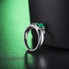 Load image into Gallery viewer, Epinki 925 Sterling Silver Ring, Men 1ct Lab Created Emerald with Cubic Zirconia Rings Engagement Wedding Size 7