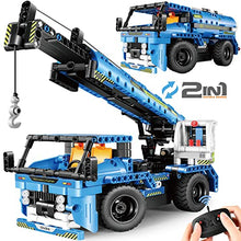 Load image into Gallery viewer, Remote Control STEM Building Toys for 6-12 Year Old Boys, 2-in-1 Technic Vehicle Building Kits for Kids 8-12, Construction Erector Set Crane Truck Build Model for 6 7 8 9 11 12+ Years Old Boys Girls