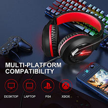 Load image into Gallery viewer, COLUSI Super Lightweight Gaming Headset Xbox One Headset,PS4 Headset with Mic&LED Light,Compatible with PC,Laptop,PS4,Xbox One Conntroller(Adapter Not Included),Ipad,Mobile Phone(Red)