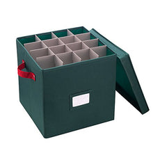Load image into Gallery viewer, Elf Stor Ornament Storage Chest with Dividers - Holds 64 Balls, Green