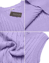 Load image into Gallery viewer, ELESOL Sleeveless Sweaters for Women Cropped Sweater Vests V Neck Cable Knit Tank Tops