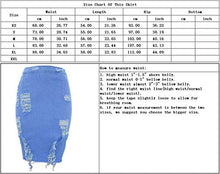 Load image into Gallery viewer, chouyatou Women's Stretchy High Waist Butt-Lifting Bodycon Ripped Denim Pencil Skirt (Large, Blue)