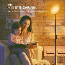 Load image into Gallery viewer, 2PCS, 1Silvery Grey+1Black, JOOFO Floor Lamp,30W/2400LM Sky LED Modern Torchiere 3 Color Temperatures Super Bright Floor Lamps-Tall Standing Pole Light with Remote & Touch Control