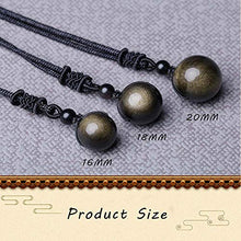 Load image into Gallery viewer, Natural Gold Obsidian Onyx Pendant Rainbow Eyes Beads Lucky Blessing Necklace (16mm)