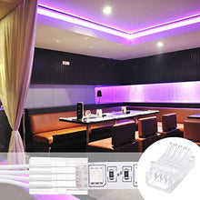 Load image into Gallery viewer, 32.8ft RGB Extension Cable Wire Cord and 10 Pcs LED Light Strip Connectors, Transparent Solderless Track Lighting Connector for Waterproof or Non Waterproof LED RGB Strip Light (4 Pin, 10 mm)
