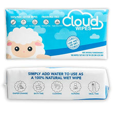 Load image into Gallery viewer, Cloud Wipes Pure Dry Cotton Baby Wipes Soft Durable Unscented Cloth Tissue for Sensitive Skin (6-Pack 600 Count)