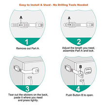 Load image into Gallery viewer, 12 Pack Vmaisi Multi-Use Adhesive Straps Locks - Childproofing Baby Proofing Cabinet Latches for Drawers, Fridge, Dishwasher, Toilet Seat, Cupboard, Oven,Trash Can, No Drilling (White) (12)