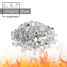 Load image into Gallery viewer, CJGQ Fire Glass 20LB for Fire Pit Extreme Tempature Rating Good for Propane or Natural Gas Reflective Fireplace Glass Crystal White