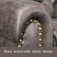 Load image into Gallery viewer, ANJ Electric Recliner Chair W/Breathable Bonded Leather, Classic Single Sofa Home Theater Recliner Seating W/USB Port (Smoky Gray)