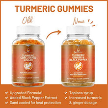 Load image into Gallery viewer, Turmeric Curcumin Gummies with Ginger & Black Pepper Extract, Joint Support and Pain Relief. Anti-Inflammatory, Chews for Adults & Kids, 60 Chewable Gummy Vitamins