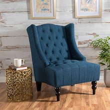 Load image into Gallery viewer, Christopher Knight Home Toddman High-Back Fabric Club Chair, Dark Blue