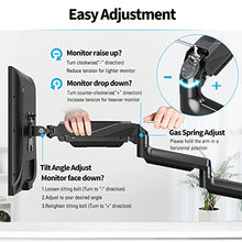 Load image into Gallery viewer, MOUNTUP Triple Monitor Desk Mount, 3 Monitor Stand for Three Max 27 Inch Computer Screen, 4.4-19.8lbs Heavy Duty Gas Spring Triple Monitor Arm Holder, VESA Bracket with Clamp/Grommet Base, Black