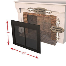 Load image into Gallery viewer, Pleasant Hearth AN-1010 Alpine Fireplace Glass Door, Black, Small