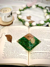 Load image into Gallery viewer, Malachite Orgone Pyramid - Crystals and Healing Stones - Positive Energy Generator Orgonite Pyramid - EMF blocker - Meditation Crystals and Healing Stones- Flower of Life - Orgonite Pyramid