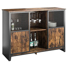 Load image into Gallery viewer, Bestier Home bar Cabinet | Sliding Mesh Door Barn Liquor Cabinet | Home bar Furniture | Kitchen Storage Cabinet & Adjustable Sheleves Glass Wine Rack