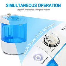 Load image into Gallery viewer, KUPPET Mini Portable Washing Machine for Compact Laundry, 7.7lbs Capacity, Small Semi-Automatic Compact Washer with Timer Control Single Translucent Tub