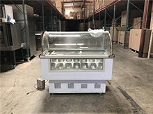 Load image into Gallery viewer, Commercial Ice cream Display Freezer, 53"Width, 110V, 14 Pan Gelato Show case Glass top Dipping Cabinet-Restaurant Groceries Kitchen F14