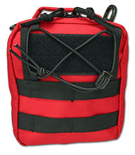 Load image into Gallery viewer, Lightning X Products Premium Nylon MOLLE Pouch Emergency Kit, Ideal for Tactical Medics, Military, Outdoor Enthusiasts (8" x 6.5" x 3", Black or Tan, for Gunshot Wounds & Bleeding Control) (Red)