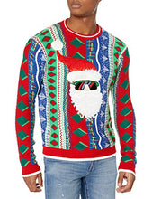 Load image into Gallery viewer, Blizzard Bay Young Men’s 90's Christmas Stripe Santa Sweater, Multi Combo, X-Large