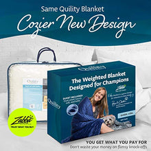 Load image into Gallery viewer, Quility Premium Adult Weighted Blanket & Removable Cover - 20 lbs - 60"x80" - for Individual Between 190-240 lbs - Full Size Bed - Premium Glass Beads - Cotton/Minky - Grey/Navy Blue Color