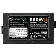 Load image into Gallery viewer, SilverStone Technology 550 Watt 80 Plus Bronze ATX PSU with Flat Black Cables ET550-B Power Supply ET550-B