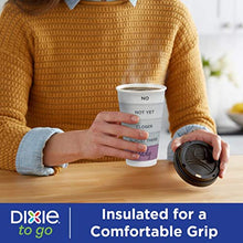 Load image into Gallery viewer, Dixie to Go Disposable Hot Beverage Paper Coffee Cups with Lids, 12 Oz, 156 Count, Assorted Designs, Gold (23710)