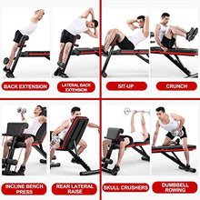 Load image into Gallery viewer, Adjustable Weight Bench for Full Body Workout Multi-Purpose Utility 7 Adjustable Angles Weight Bench Foldable Flat Bench Press for Home Gym