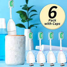 Load image into Gallery viewer, Aoremon Replacement Toothbrush Heads for Philips Sonicare E-Series HX7022/66, 6pack, Fit Sonicare Essence, Xtreme, Elite, Advance, and CleanCare Electric Toothbrush with Hygienic Cap