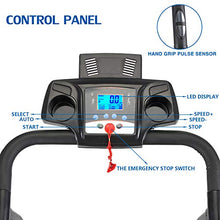 Load image into Gallery viewer, Fitnessclub 2HP Folding Treadmill Electric Motorized Power 12KM/H Running Fitness Machine with W/PAD Holder,Hand Grip Pulse Sensor for Home, Gym, Walking Jogging Cardio Fitness Exercise Trainer