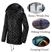 Load image into Gallery viewer, Mywu Women Packable Raincoat Waterproof Lightweight Outdoor Hooded Rain Jacket Navy Size S