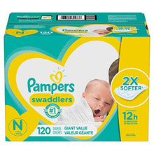 Load image into Gallery viewer, Baby Diapers Newborn/Size 0 (< 10 lb), 120 Count - Pampers Swaddlers, ONE MONTH SUPPLY (Packaging May Vary)