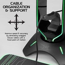 Load image into Gallery viewer, ENHANCE Gaming Headset Stand - LED Headphone Hanger with Mouse Bungee and 2 Port USB Hub - 7 RGB Colors + Color Changing Mode, Headset Hanger, Mouse Bungee 3-in-1 Gaming Desktop Accessory