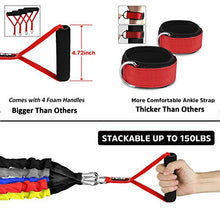 Load image into Gallery viewer, Resistance Bands, 15 Pieces Exercise Elastic Bands Set, 20lbs To 40lbs Resistance Tubes Heavy Duty Protective Nylon Sleeves Anti-Snap Fitness SUPALAK