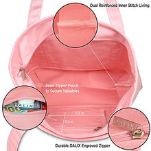 Load image into Gallery viewer, DALIX 20" Solid Color Cotton Canvas Shopping Tote Bag in Light Pink