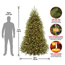 Load image into Gallery viewer, National Tree Company Pre-Lit Artificial Full Christmas Tree, Green, Dunhill Fir, Dual Color LED Lights, Includes Stand, 7.5 Feet