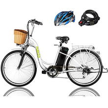 Load image into Gallery viewer, NAKTO 26" 250W Cargo Electric Bicycle Sporting Shimano 6 Speed Gear EBike Brushless Gear Motor with Removable Waterproof Large Capacity 36V10A Lithium Battery and Battery Charger
