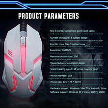 Load image into Gallery viewer, Weisai 2 Colors Wired Mouse Photoelectric Gaming Mouse Programmable Buttons RGB Backlight with USB Cable for Mouse Gamer for Desktop (Color : White)