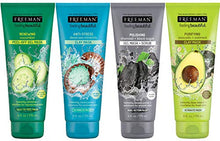 Load image into Gallery viewer, Freeman Facial Mask Variety Pack: Oil Absorbing Clay, Renewing and Moisturizing Peel Off, Polishing Charcoal Beauty Face Masks, 6 fl oz, 4 Pack