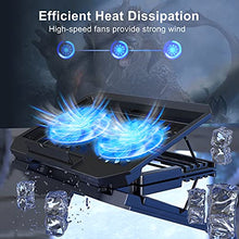 Load image into Gallery viewer, LIENS Laptop Cooling Pad with Adjustable Height Two 5.1 Inches Fan 2 USB Ports Suitable for 12"-15.6" Laptops(Black)